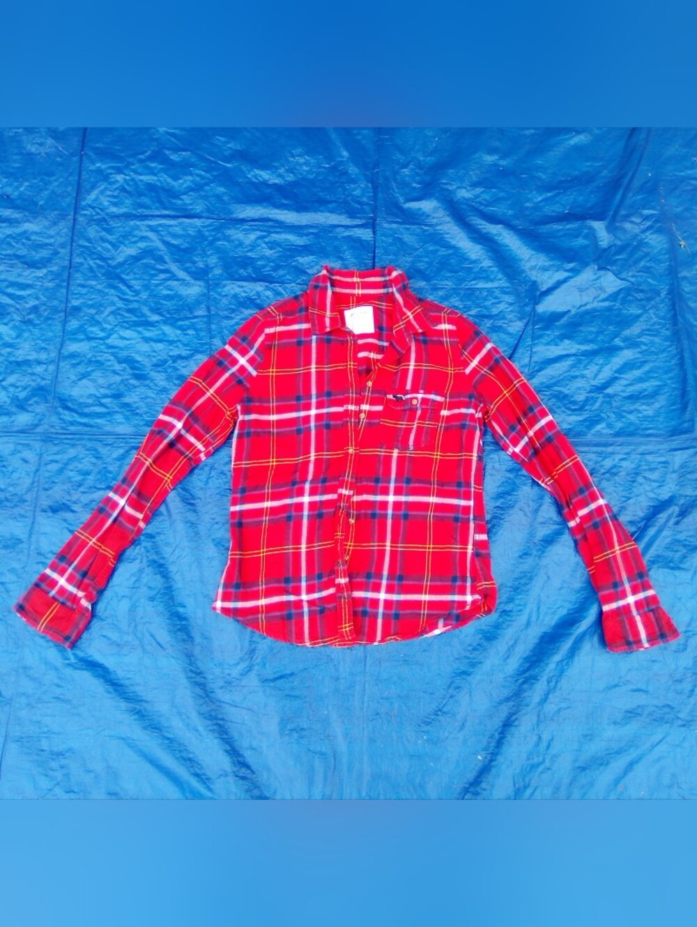Abercrombie & Fitch Red Plaid Button-Down Shirt